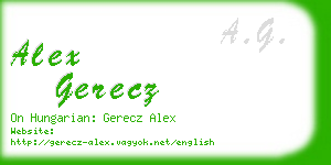 alex gerecz business card